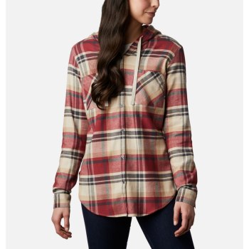 Columbia Anytime Stretch Hooded Long Sleeve, Camisa Rojos Multicolor Para Mujer | 827516-TFQ